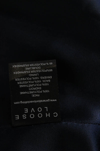 Generation Love Womens Dark Blue Button Blazer Longsleeve Poly Spandex Size M