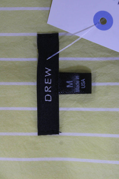 Drew Womens Cotton Striped One Button Long Sleeve Lined Blazer Yellow Size M