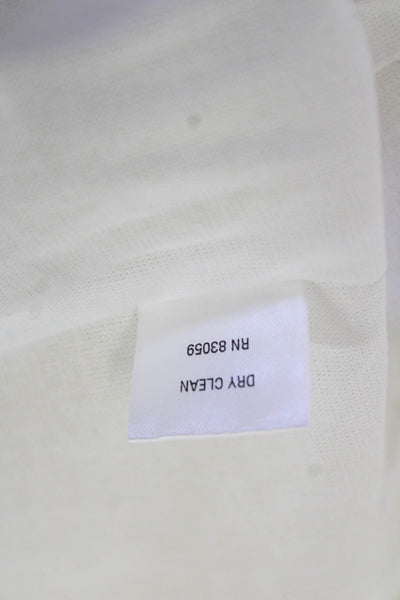 Drew Womens Cotton Striped One Button Long Sleeve Lined Blazer Yellow Size M