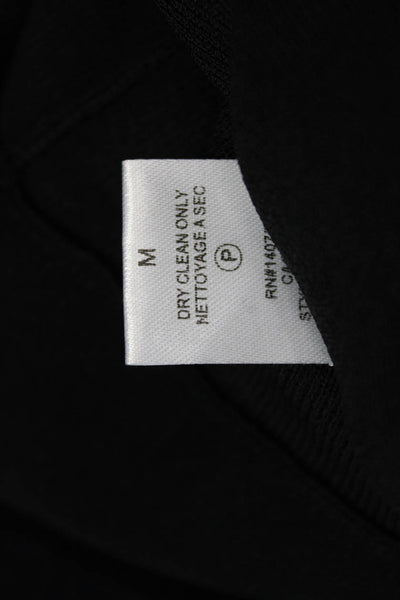 Brochu Walker Women V-Neck Long Sleeve Basic Top Black Viscose Blend Size M