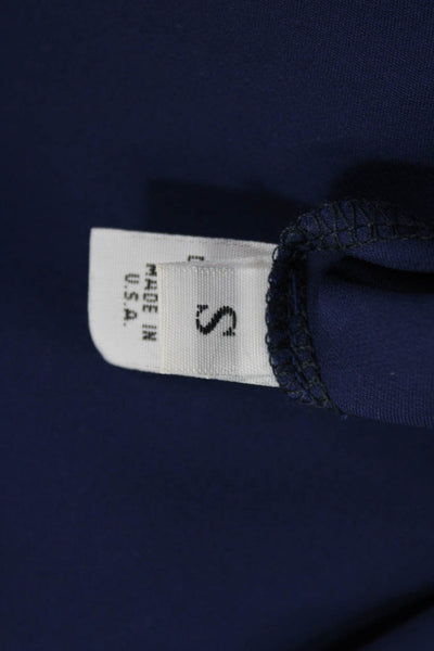 Aaron Ashe Women Dark Blue Silk Sleeveless Solid Blouse Size S