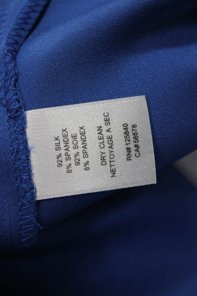 Intermix Womens Blue Sleeveless Silk Blend Solid Blouse Size M