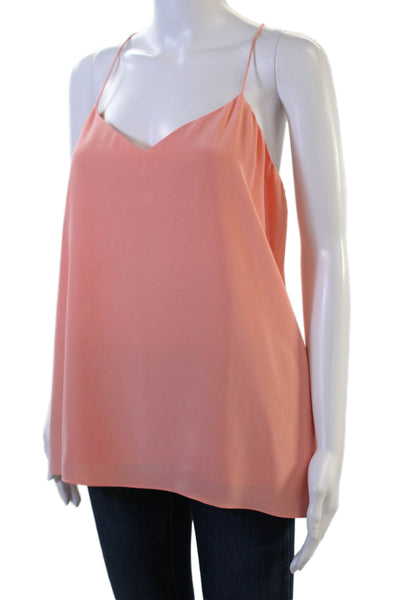 Tibi Womens Pink V Neck Camisole Sleeveless 100% Viscose Size 10