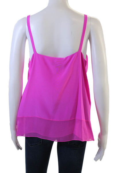Tibi Women Silk V-Neck Camisole Pink Sleeveless Size 10