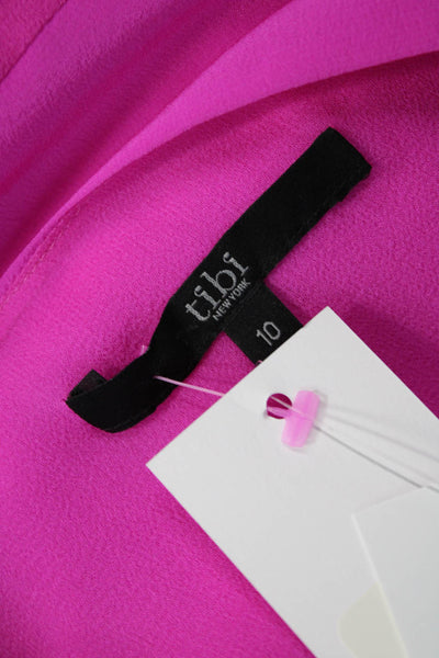 Tibi Women Silk V-Neck Camisole Pink Sleeveless Size 10