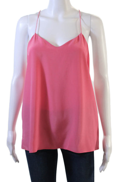 Tibi Womens Silk V-Neck Camisole Pink Designer Size 8