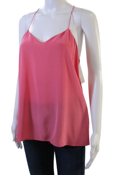 Tibi Womens Silk V-Neck Camisole Pink Designer Size 8