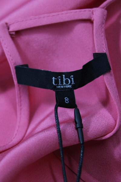 Tibi Womens Silk V-Neck Camisole Pink Designer Size 8