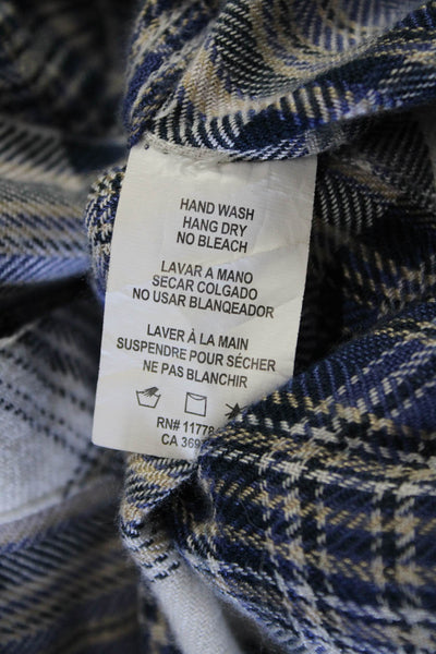 Rails Women Plaid Collared Button Up Long Sleeve Rayon Top Size M