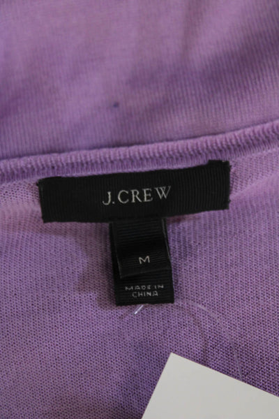 J Crew Womens Purple Merino V Neck Pullover Long Sleeve Size M