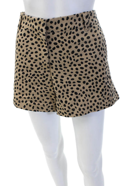 J Crew Unisex Chino Shorts Beige Polka Dot 97% Cotton 3% Elastane Size 8