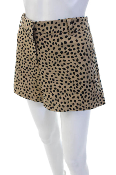 J Crew Unisex Chino Shorts Beige Polka Dot 97% Cotton 3% Elastane Size 8