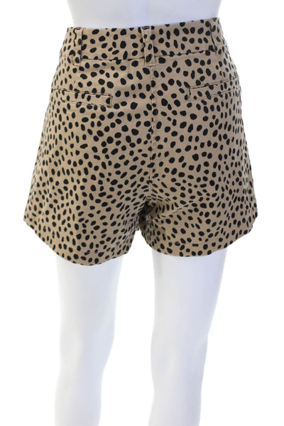J Crew Unisex Chino Shorts Beige Polka Dot 97% Cotton 3% Elastane Size 8