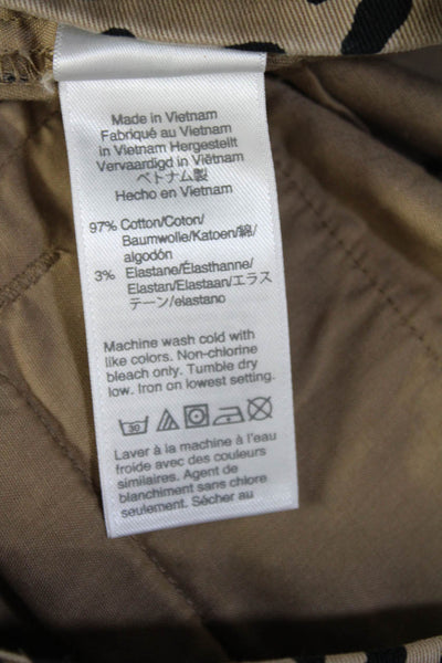 J Crew Unisex Chino Shorts Beige Polka Dot 97% Cotton 3% Elastane Size 8