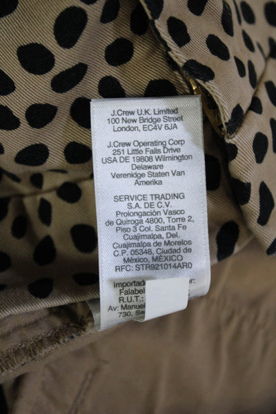 J Crew Unisex Chino Shorts Beige Polka Dot 97% Cotton 3% Elastane Size 8