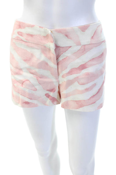 Michelle Farmer Unisex Pink Cotton Animal Print Beach Shorts Size 10