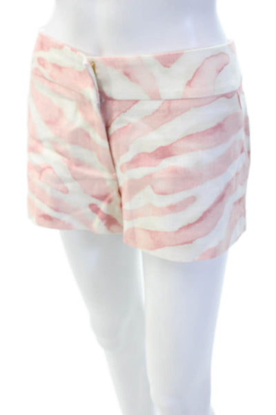 Michelle Farmer Unisex Pink Cotton Animal Print Beach Shorts Size 10
