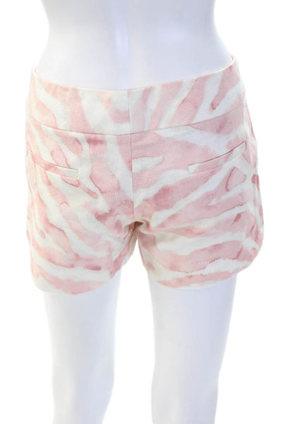 Michelle Farmer Unisex Pink Cotton Animal Print Beach Shorts Size 10