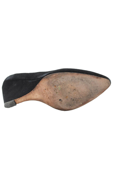 Pour la Victoire Womens Suede Slip-On Wedge High Heels Black Size 8.5