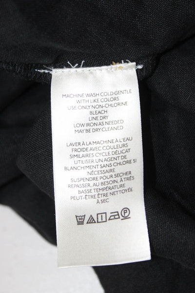 Pilcro Anthropologie Womens Black Linen V-Neck Sleeveless Tank Bohemian Size XS