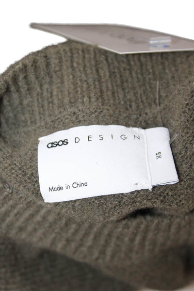 Asos Womens Pullover Sweater Green Crew Neck Long Sleeve Size XS