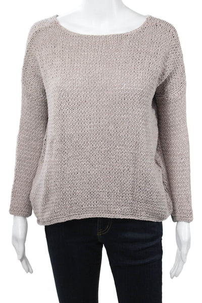 Ulla Johnson Women Beige Cotton Pullover Sweater Boho Long Sleeve Size M