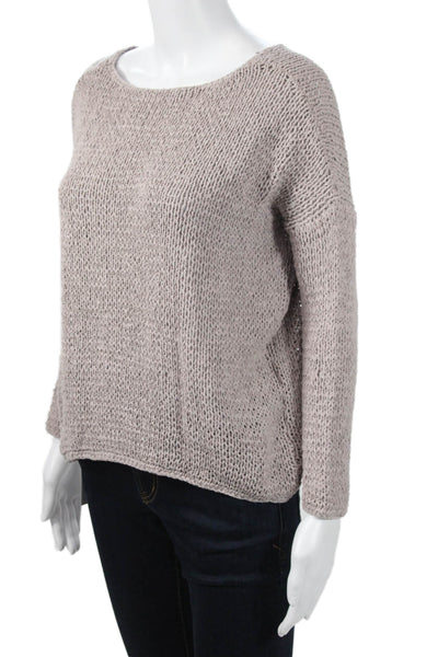 Ulla Johnson Women Beige Cotton Pullover Sweater Boho Long Sleeve Size M