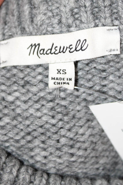 Madewell Women Gray Wool Striped Crew Neck Pullover Sweater Size XS