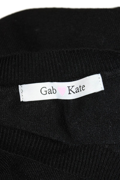 Gabe & Kate Womens Pullover Sweater Black Viscose Crew Neck Long Sleeve Size M