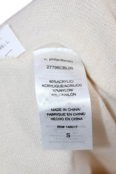 Philanthropy Women Sweater Tank Dress Beige V Neck Sleeveless Drawstring Size S