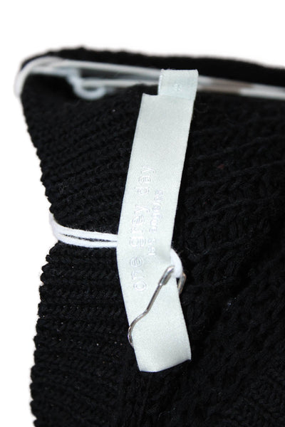 One Grey Day Womens Basic Black Mercerized Cotton Tank Crew Neck Size S