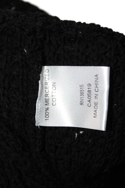 One Grey Day Womens Basic Black Mercerized Cotton Tank Crew Neck Size S