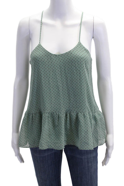 DRA Womens Green Polka Dot Camisole Bohemian Polyester Sleeveless Size S