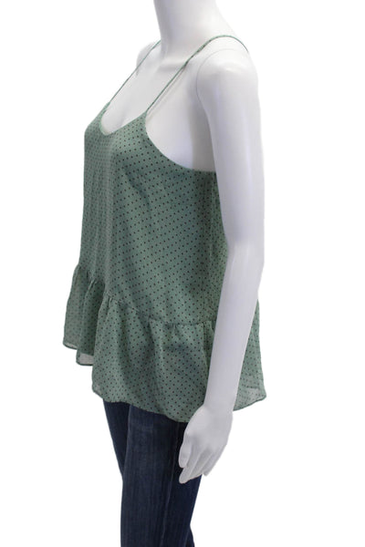 DRA Womens Green Polka Dot Camisole Bohemian Polyester Sleeveless Size S