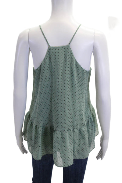 DRA Womens Green Polka Dot Camisole Bohemian Polyester Sleeveless Size S