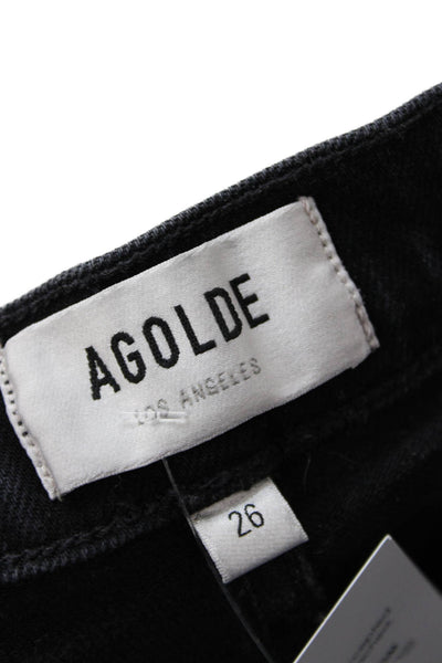 Agolde Women Mom Straight Black Jeans Size 26
