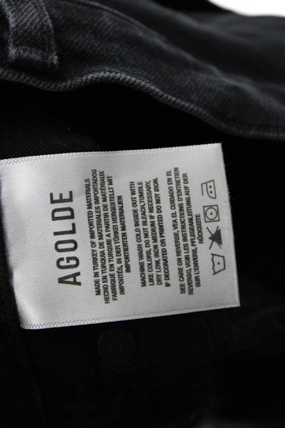 Agolde Women Mom Straight Black Jeans Size 26