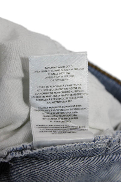 Re/Done Womens Boyfriend Cropped Jeans Light Blue Mid Rise Button Size 27