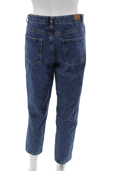 Subdued Womens Boyfriend Cropped Dark Blue Cotton Mid Rise Jeans Size 27