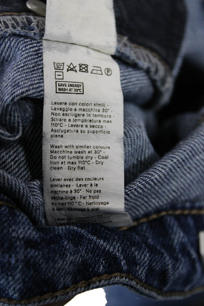 Subdued Womens Boyfriend Cropped Dark Blue Cotton Mid Rise Jeans Size 27