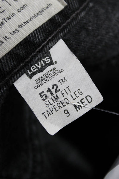 Levis Unisex Cropped Tapered Black Jeans Button Mid Rise 100% Cotton Size 29