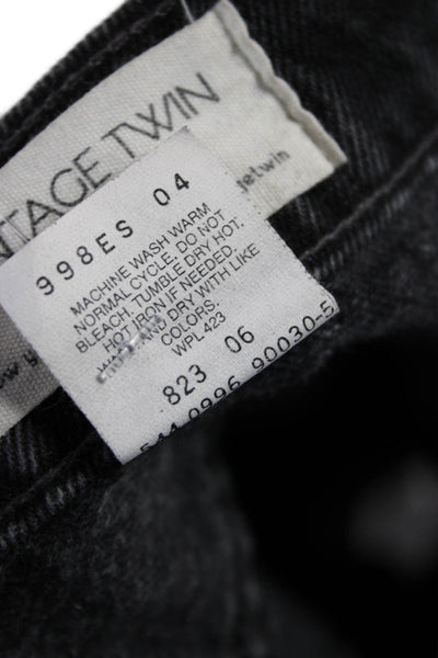 Levis Unisex Cropped Tapered Black Jeans Button Mid Rise 100% Cotton Size 29
