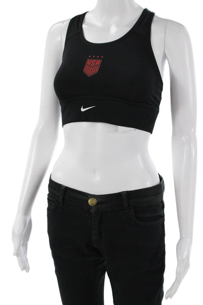 Nike Womens Racerback Stretch Athletic Sports Bra Black Size S