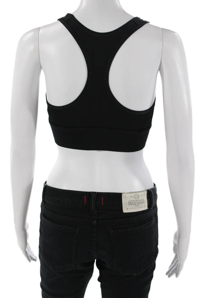 Nike Womens Racerback Stretch Athletic Sports Bra Black Size S
