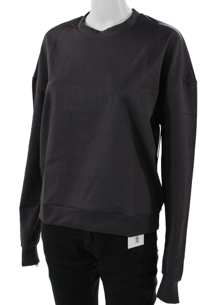 Ultracor Womens Pullover Sweatshirt Black Crew Neck Long Sleeve Size M