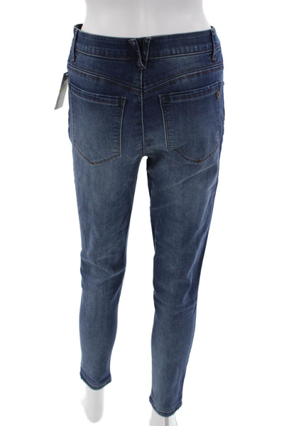 Democracy Womens Ankle Skinny Jeans Dark Blue Button Mid Rise Size 4