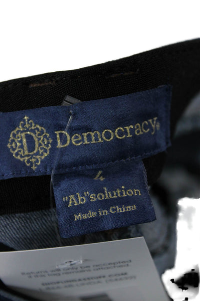 Democracy Womens Ankle Skinny Jeans Dark Blue Button Mid Rise Size 4
