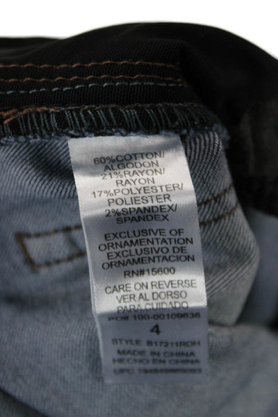 Democracy Womens Ankle Skinny Jeans Dark Blue Button Mid Rise Size 4