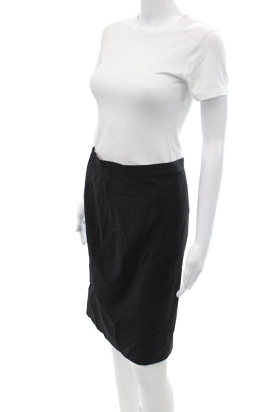 Theory Womens Black Wool Straight Pencil Skirt Size 6
