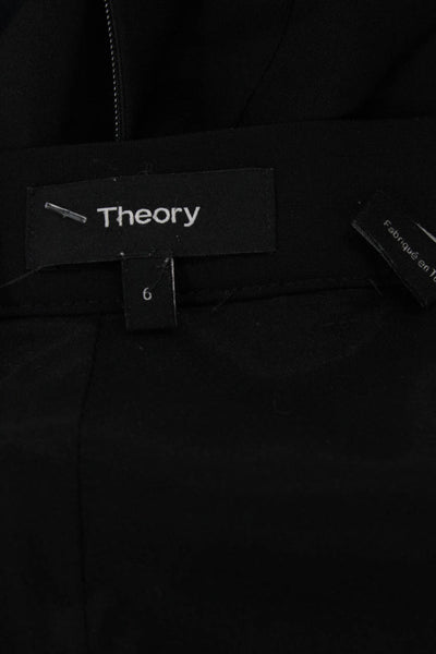 Theory Womens Black Wool Straight Pencil Skirt Size 6